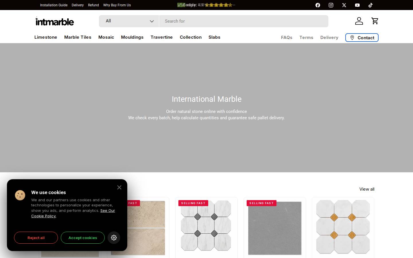 intmarble.co.uk homepage screenshot