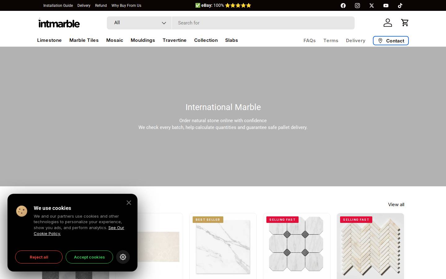 Intmarble homepage screenshot