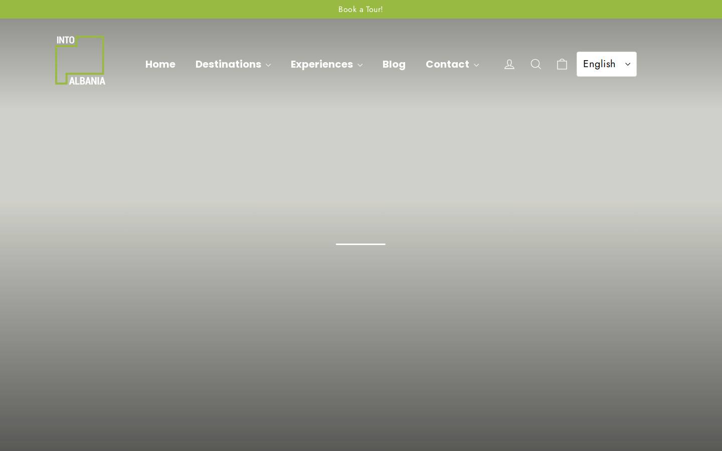 intoalbania.com homepage screenshot