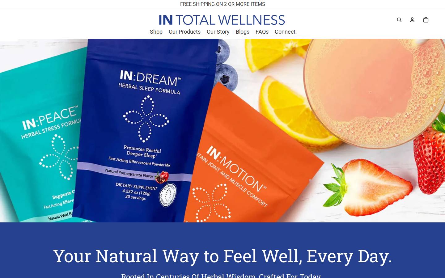 intotalwellness.com homepage screenshot
