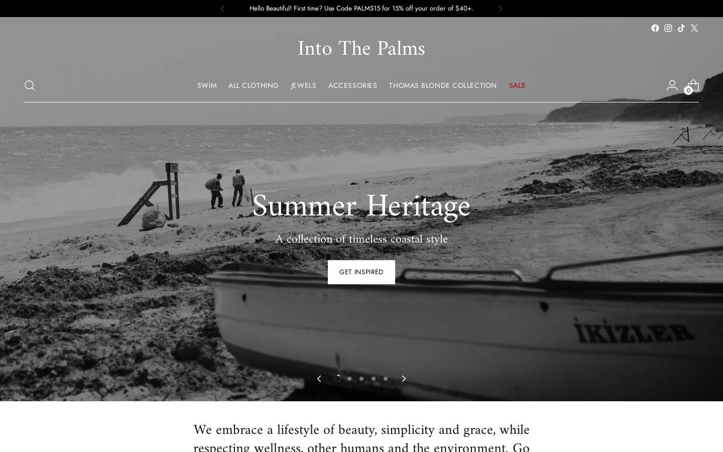 intothepalms.com homepage screenshot