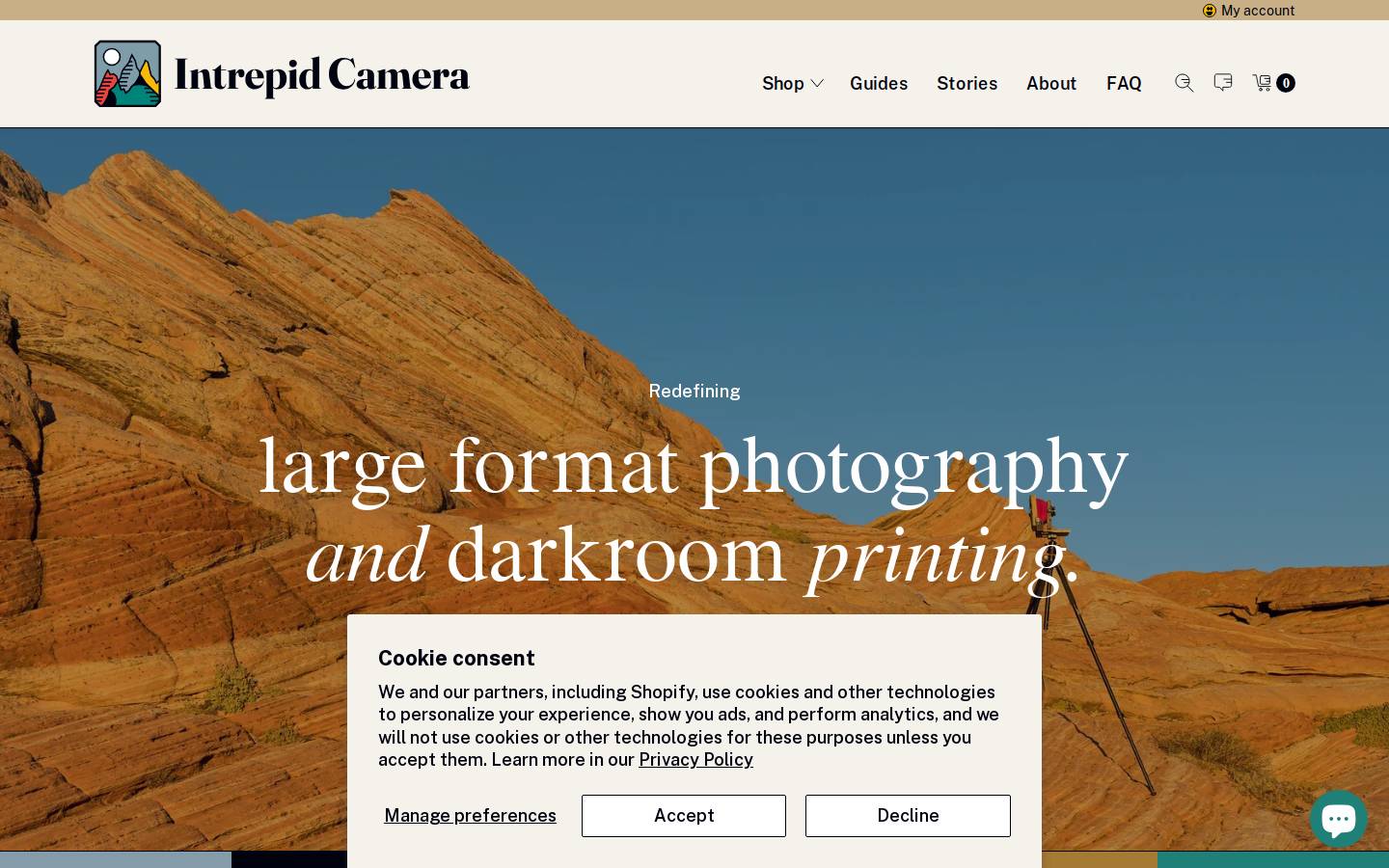 intrepidcamera.co.uk homepage screenshot