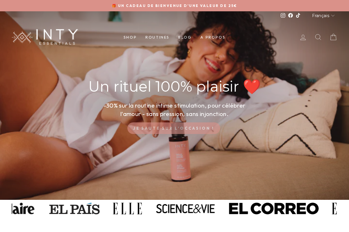 IntyEssentials.com homepage screenshot