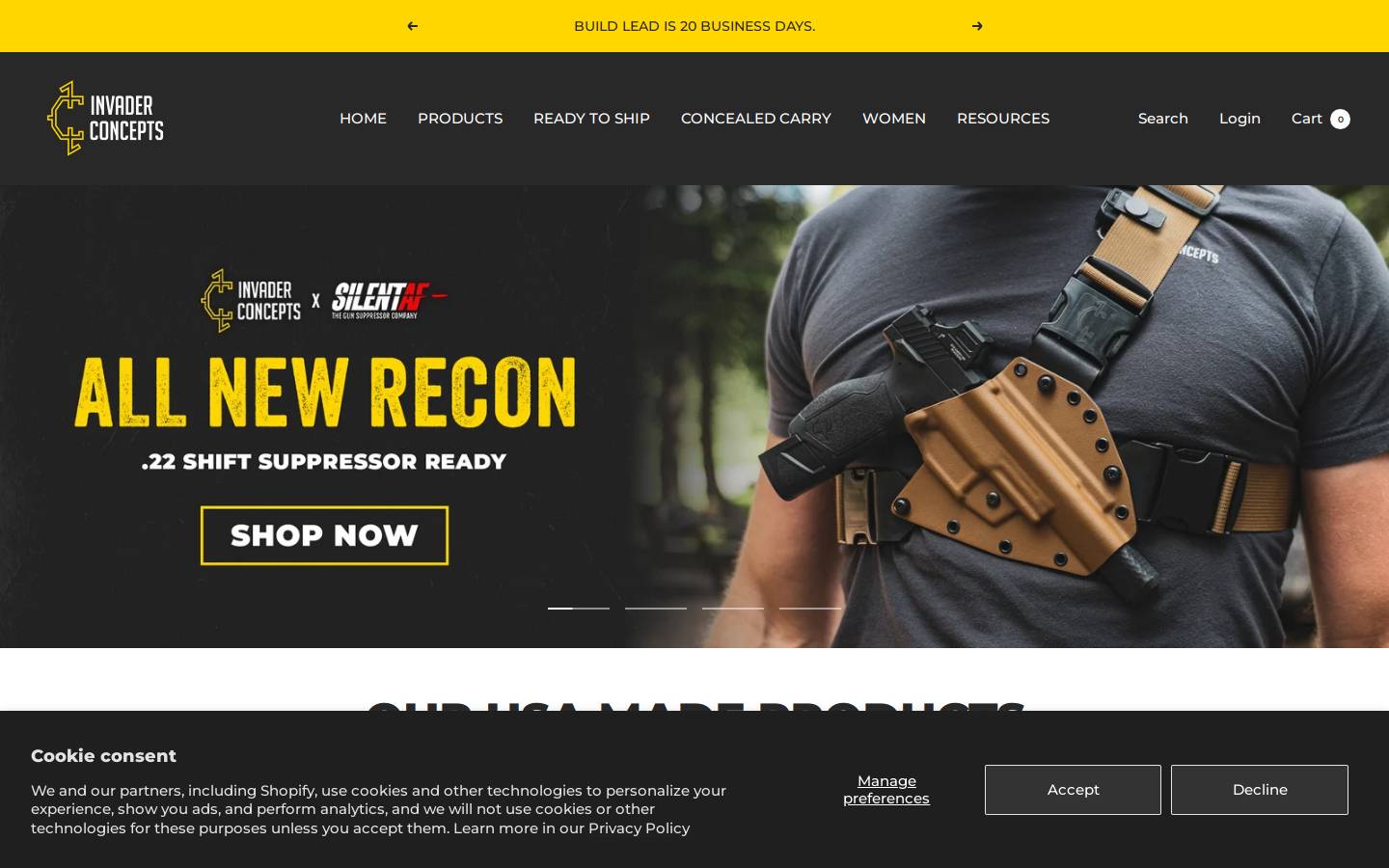 invaderconcepts.com homepage screenshot
