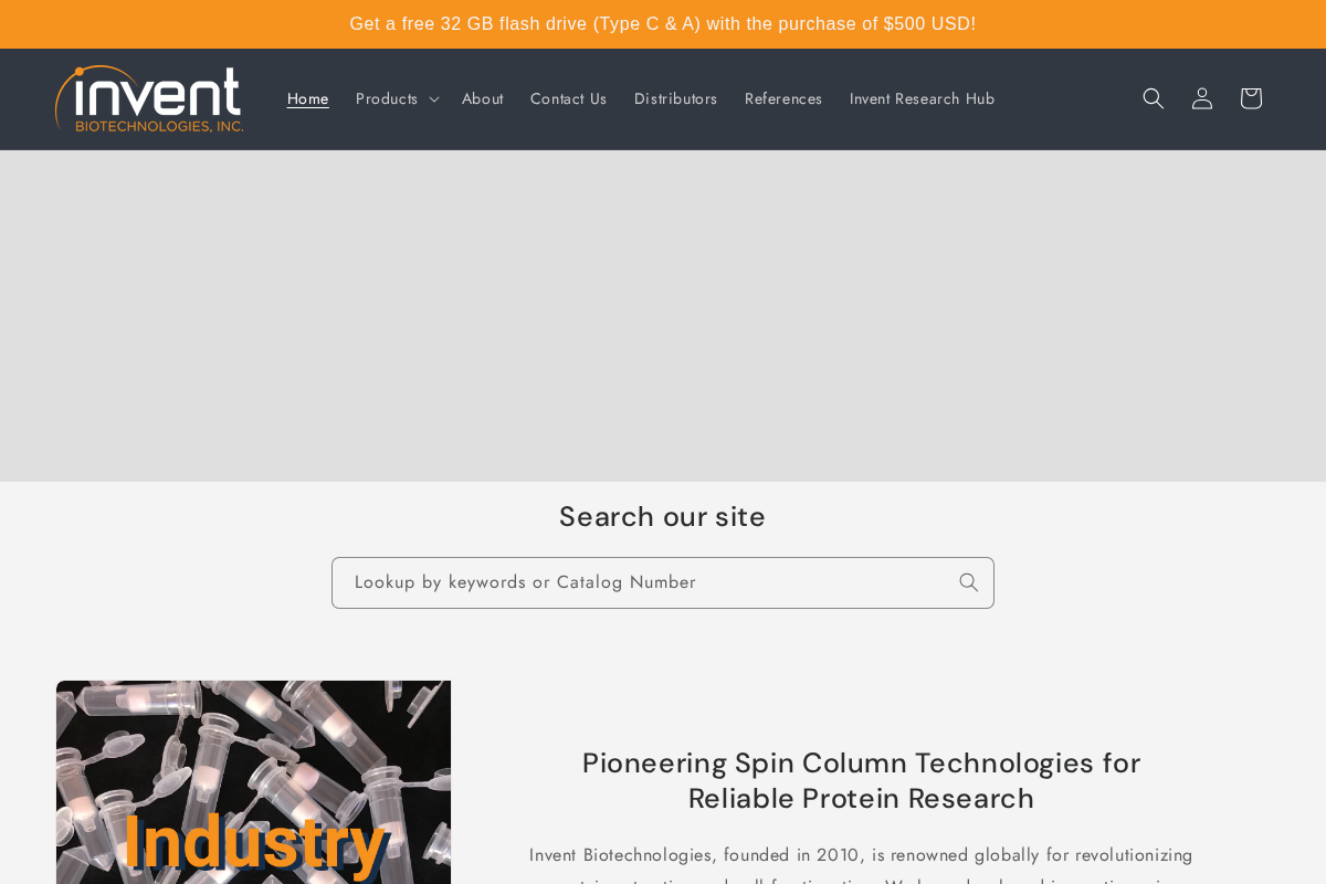 Invent Biotechnologies Inc. homepage screenshot