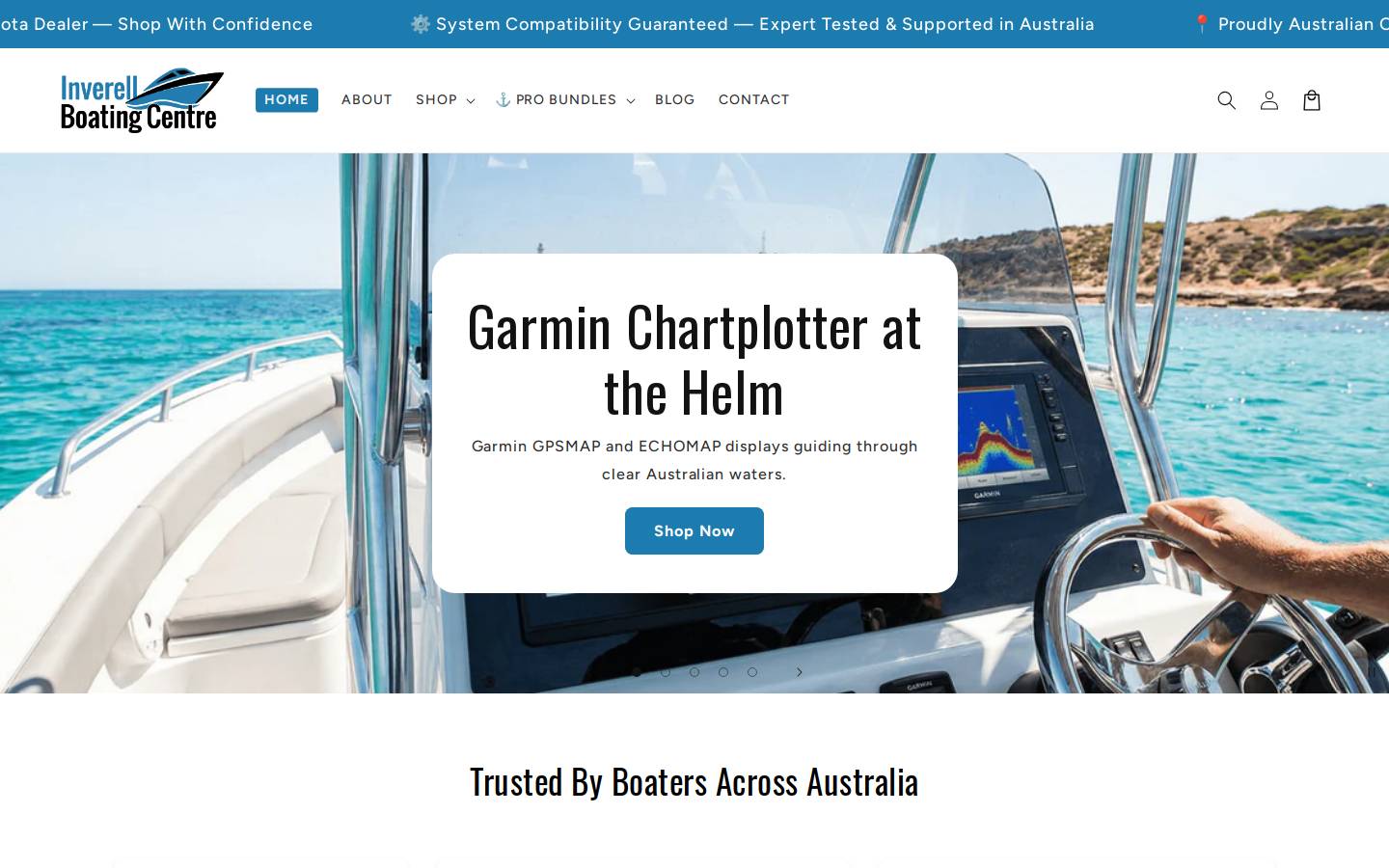 inverellboatingcentre.com homepage screenshot