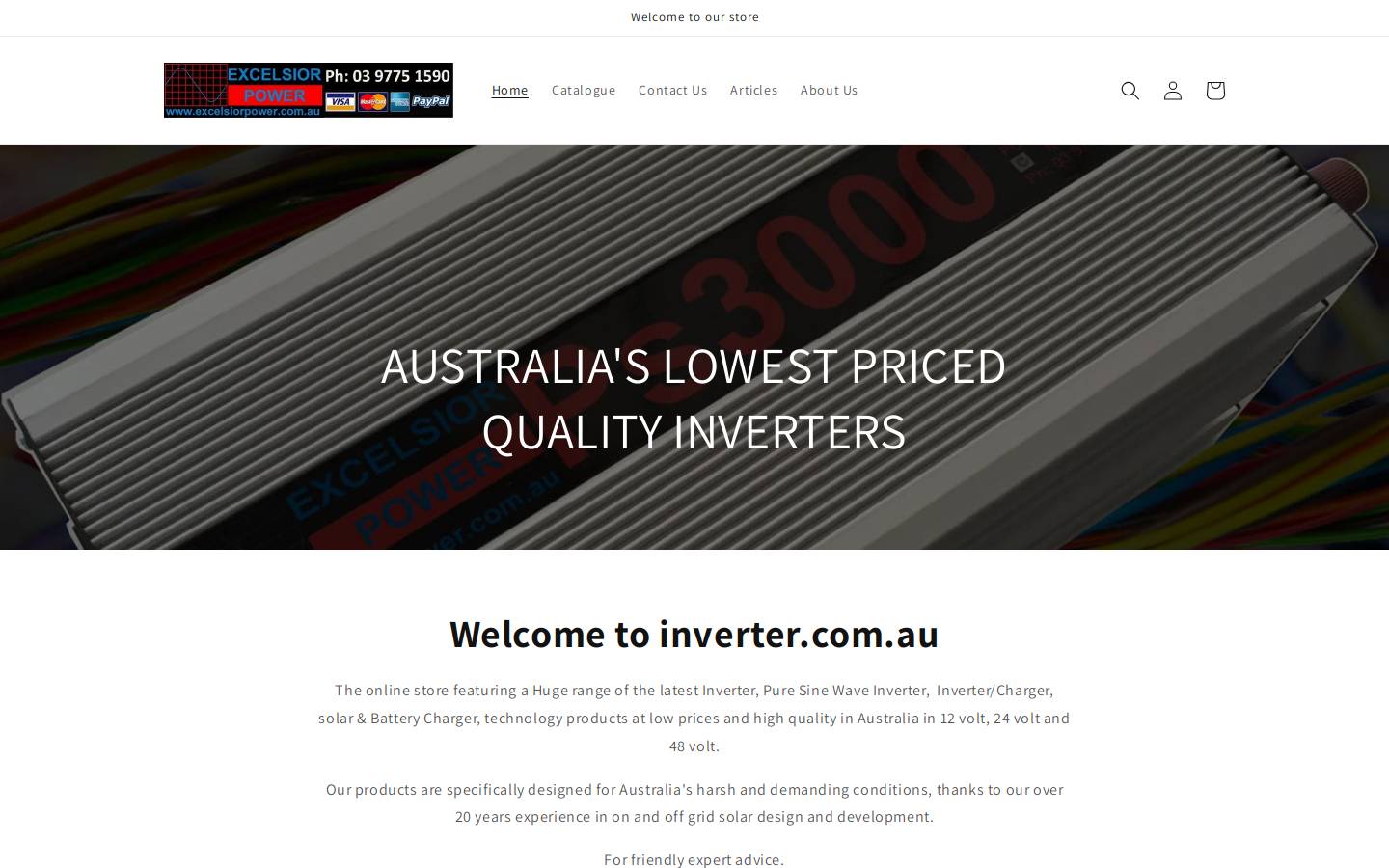 Inverter.com homepage screenshot