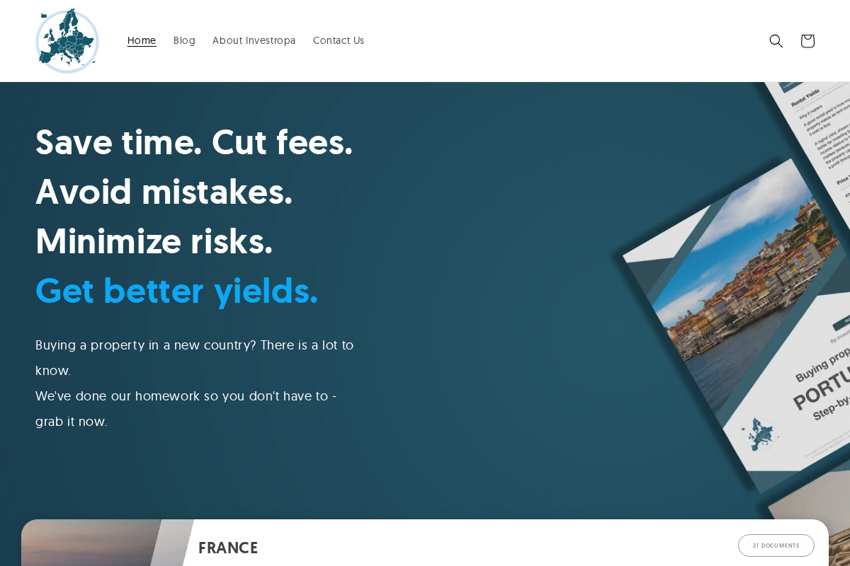 Investropa homepage screenshot