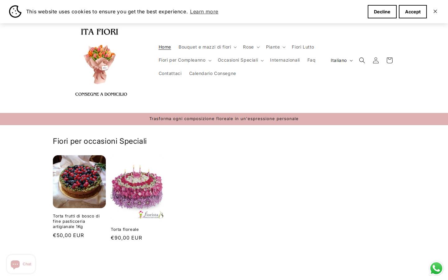 invia-fiori.com homepage screenshot