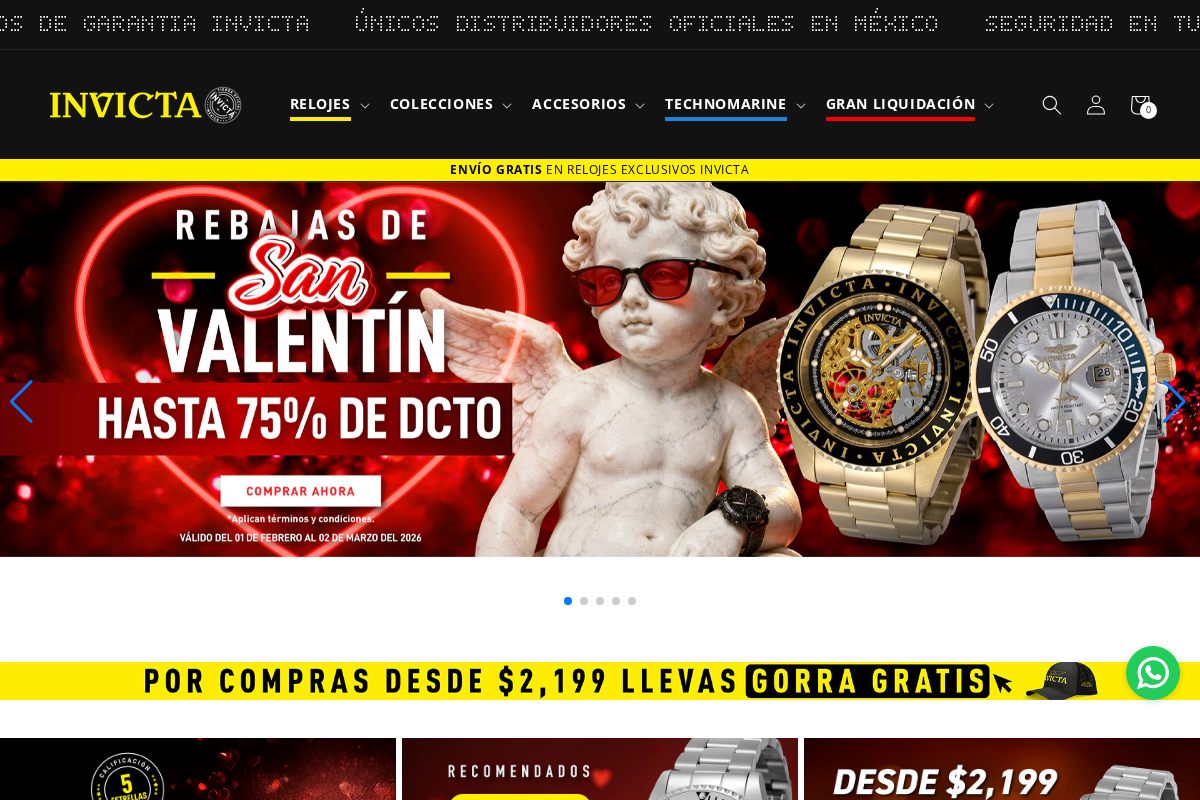 Invicta México  homepage screenshot