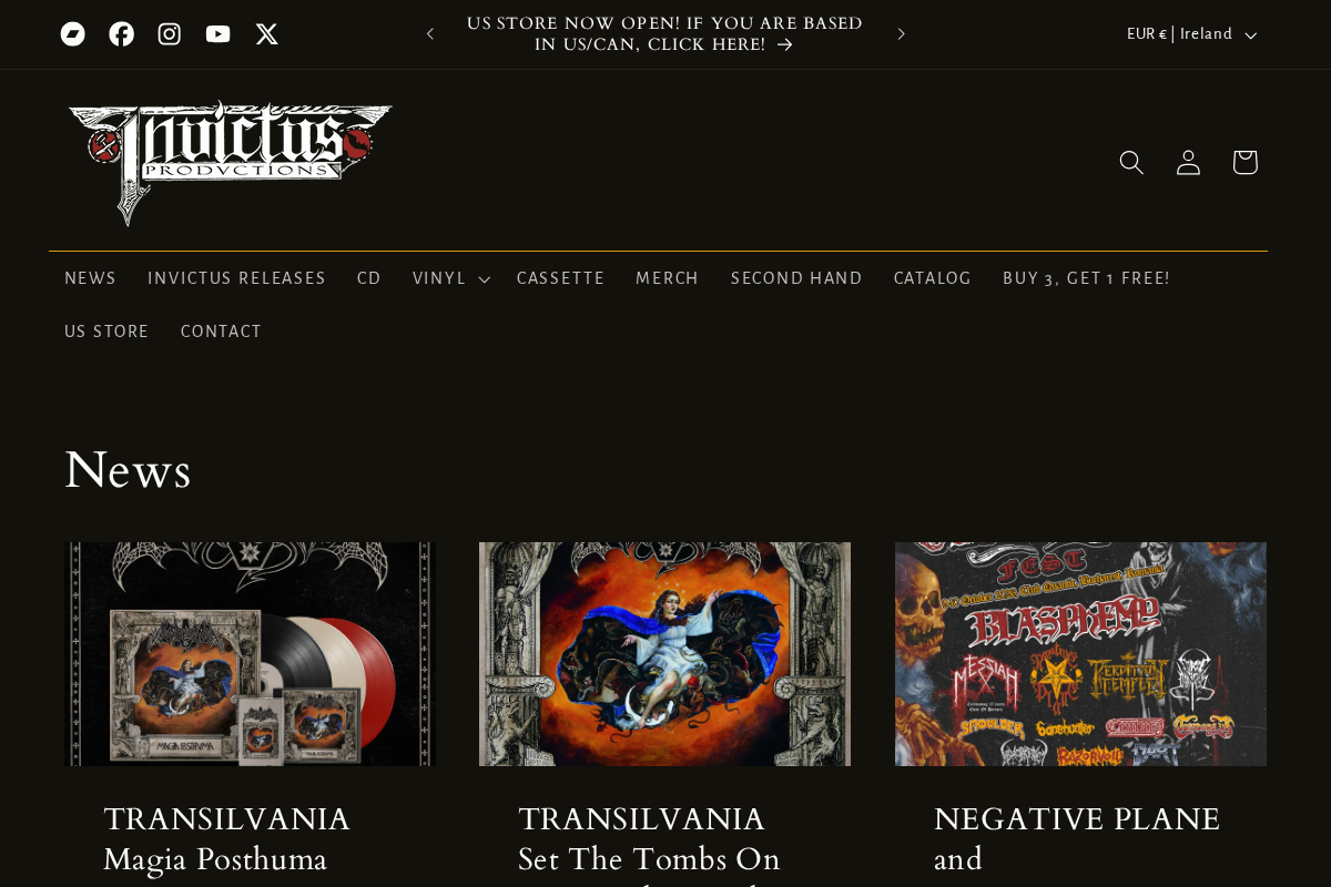 Invictus Productions homepage screenshot