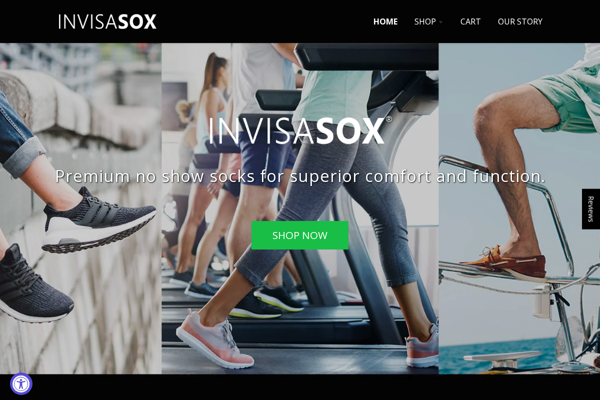 INVISASOX homepage screenshot