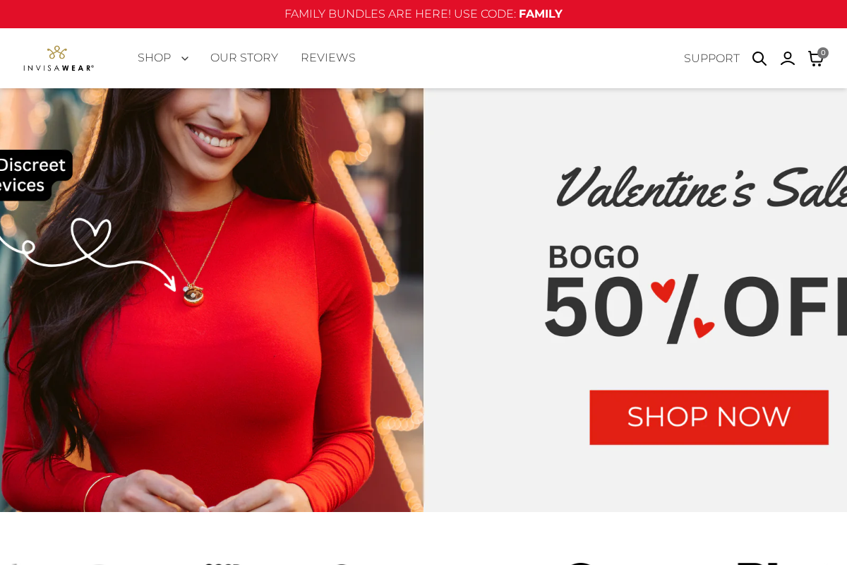 invisaWear homepage screenshot