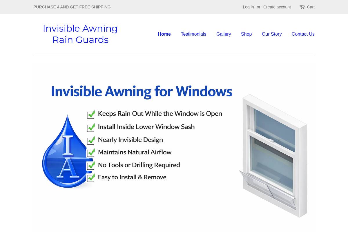 invisibleawning.com homepage screenshot
