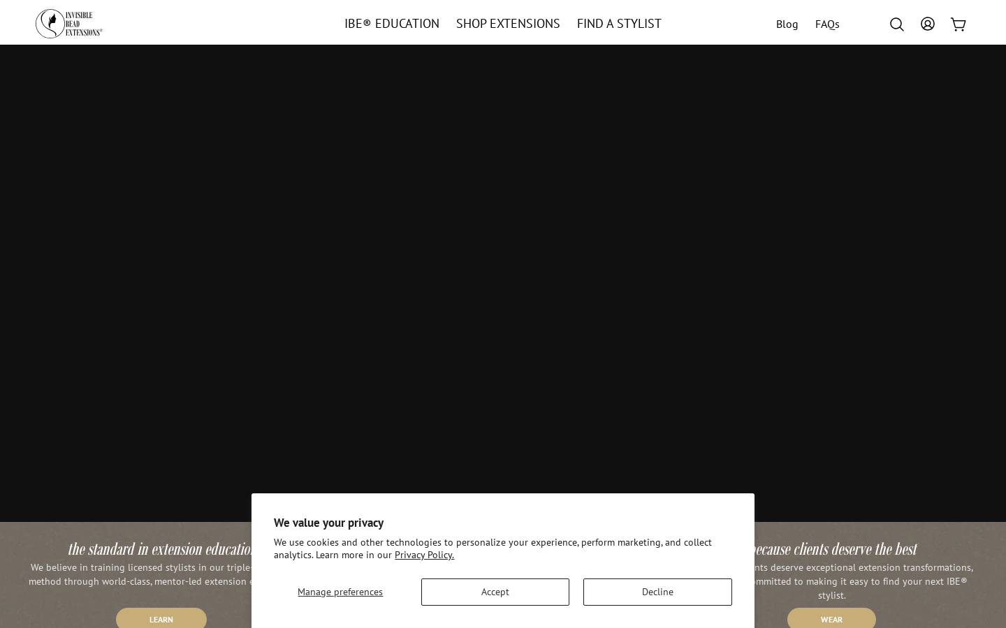 invisiblebeadextensions.com homepage screenshot