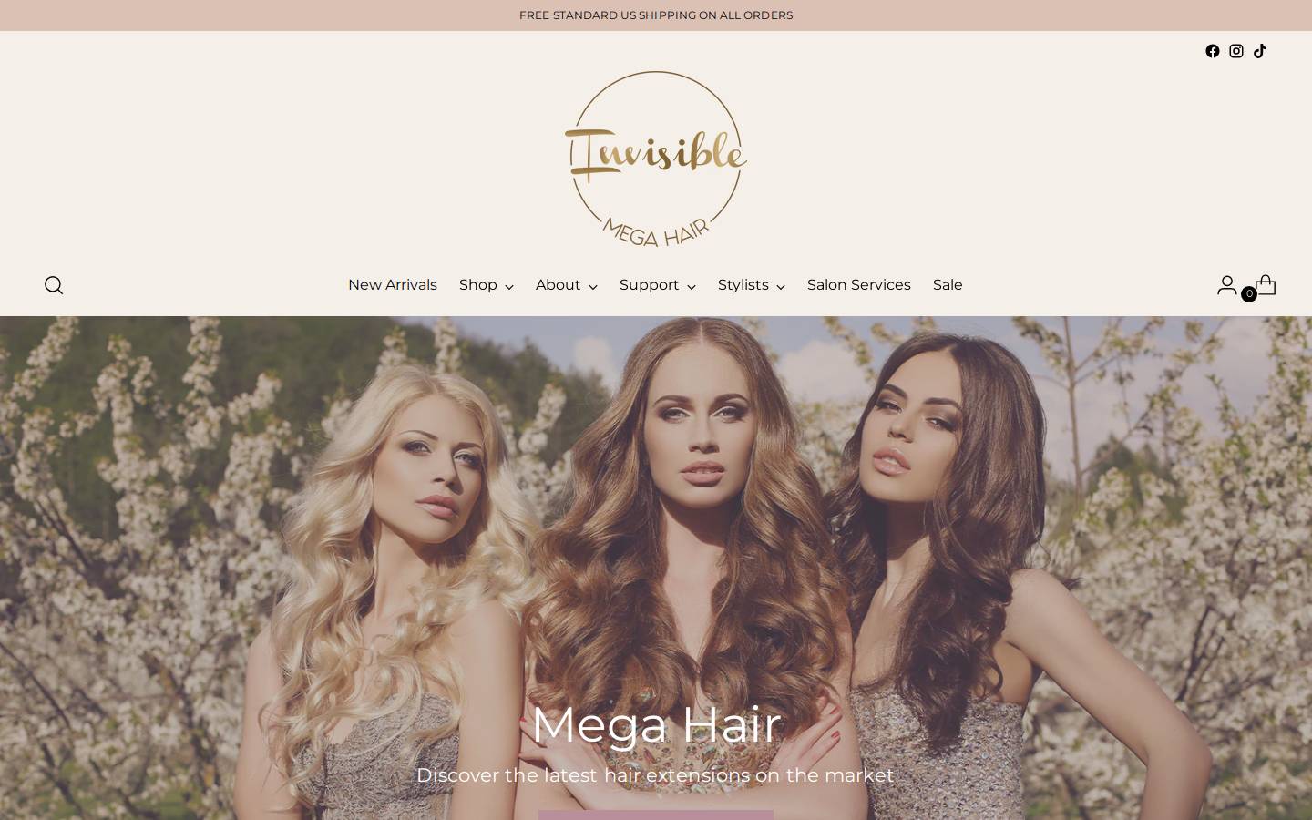 invisiblemegahair.com homepage screenshot