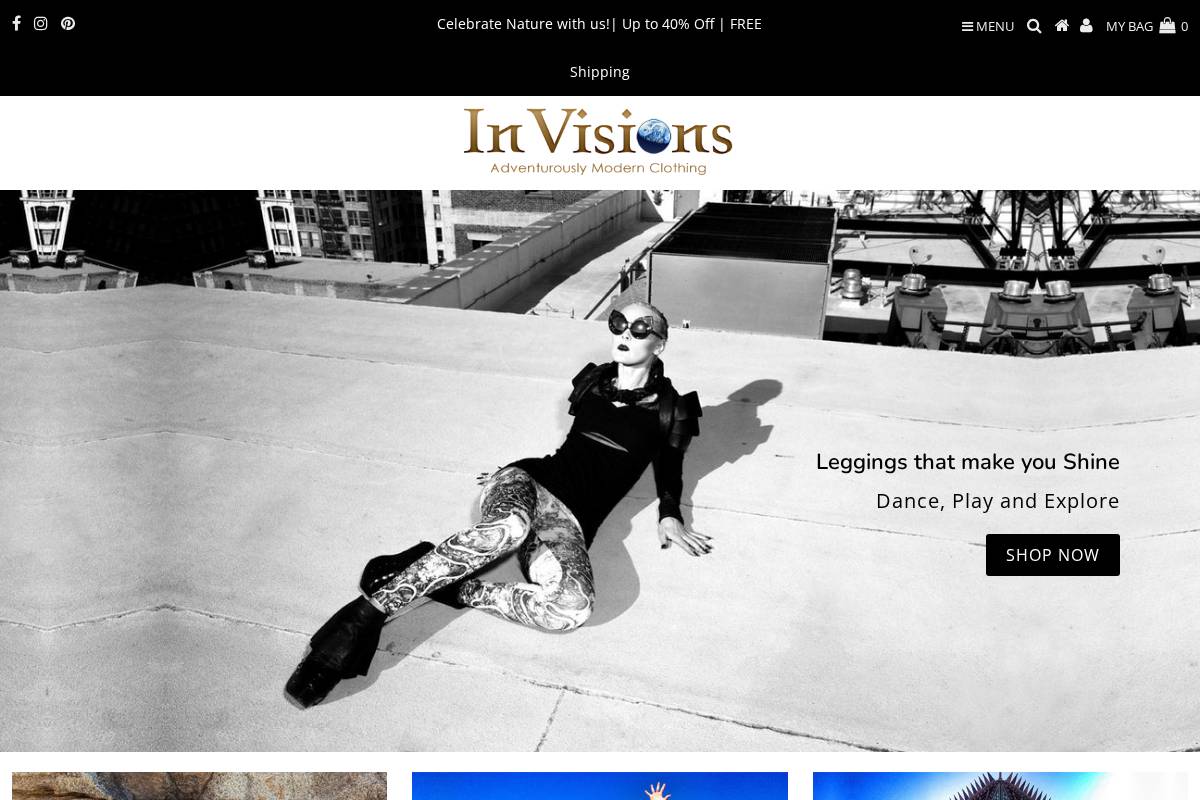 invisionsshop.com homepage screenshot