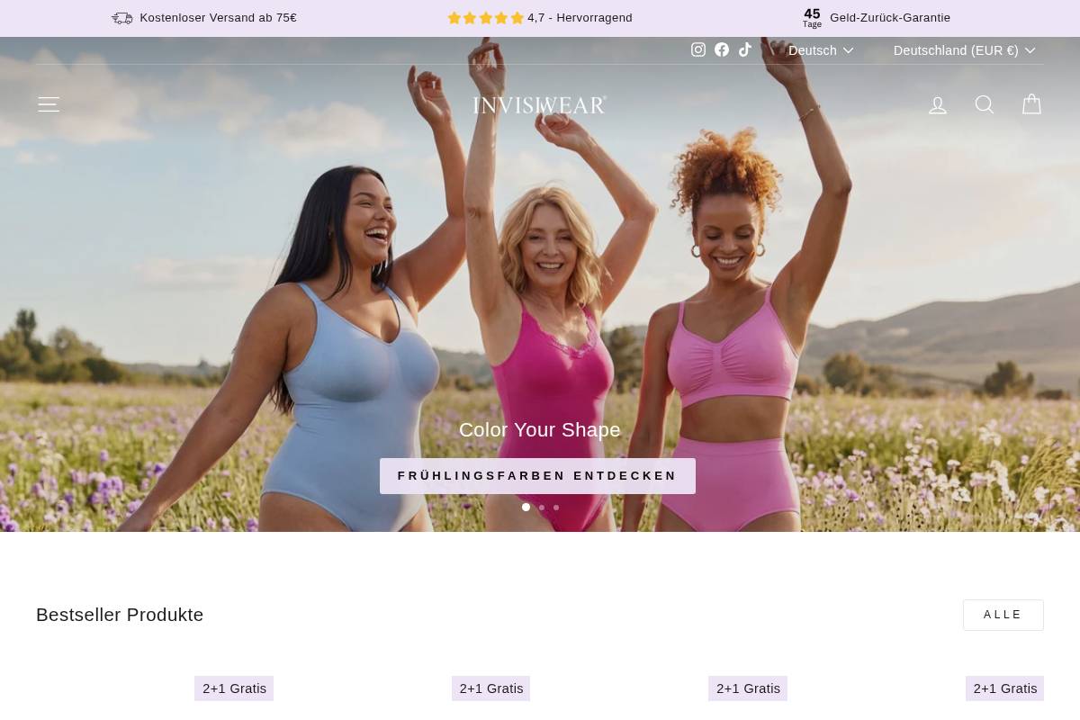 InvisiTights homepage screenshot