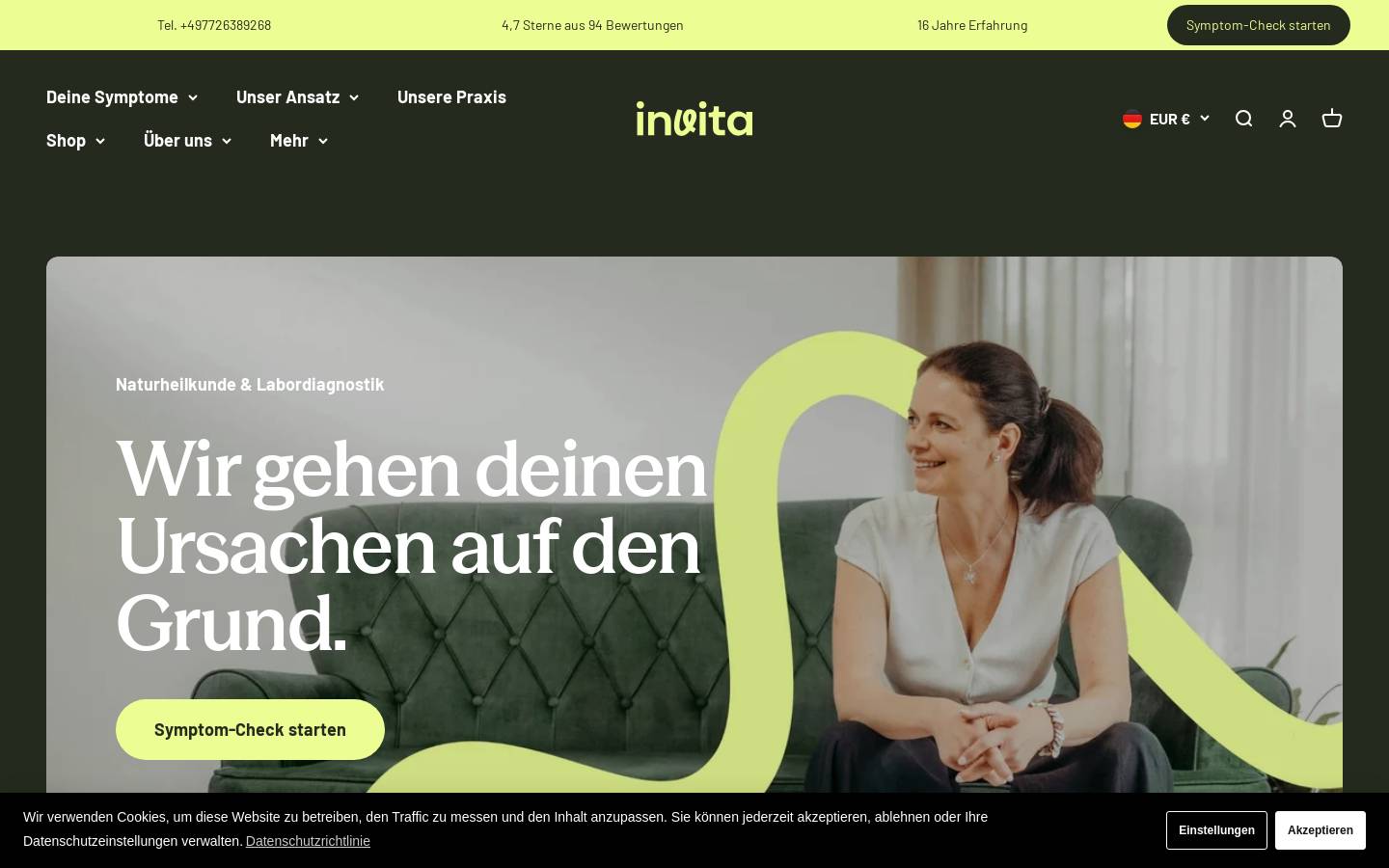 invita-gesundheit.de homepage screenshot