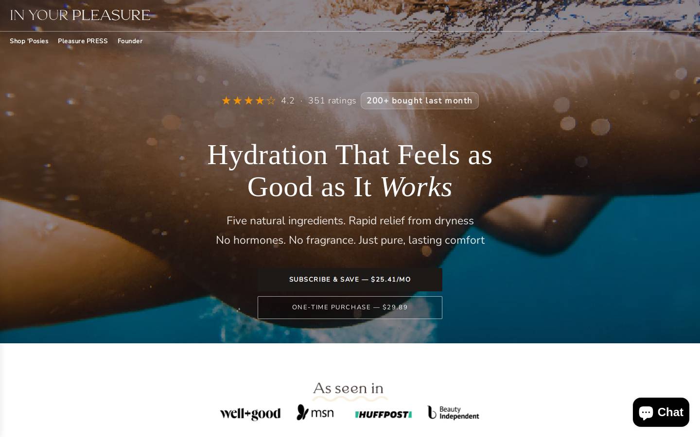 inyourpleasure.com homepage screenshot
