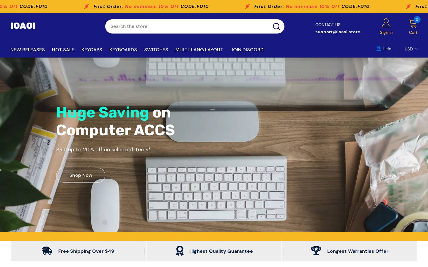 ioaoi.store homepage screenshot
