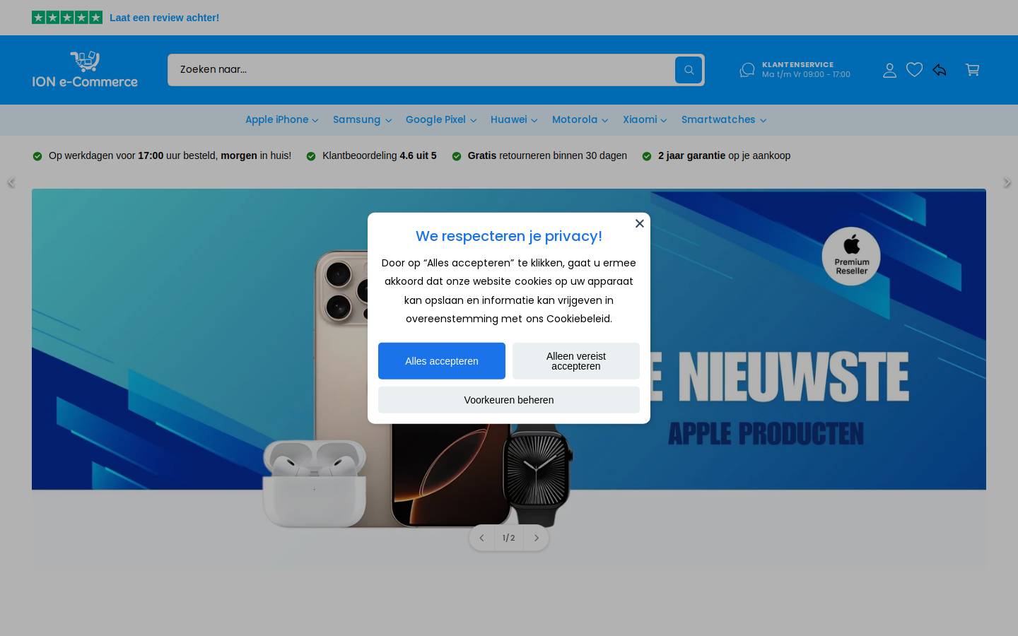 ION e-Commerce homepage screenshot