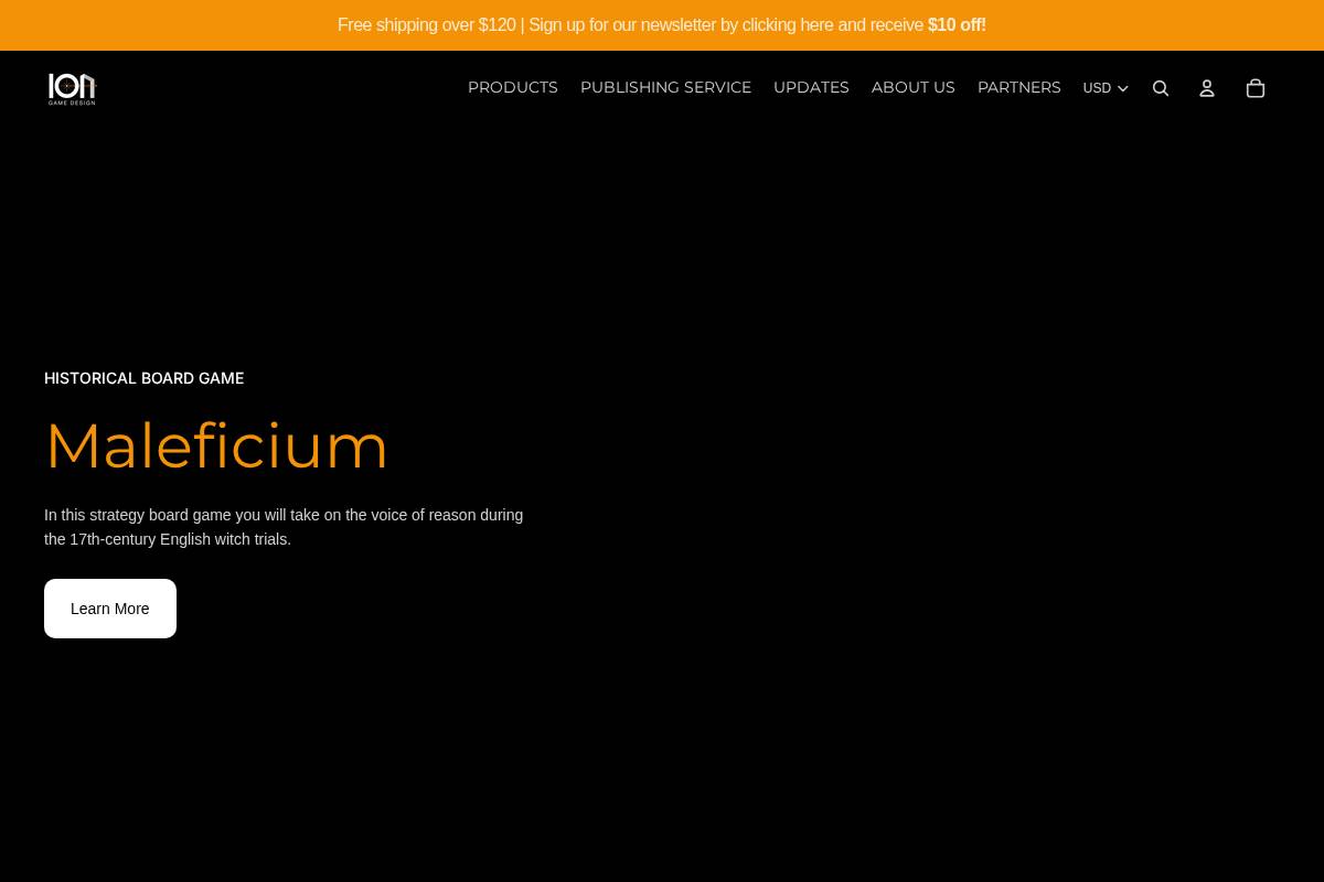 Iongamedesign homepage screenshot