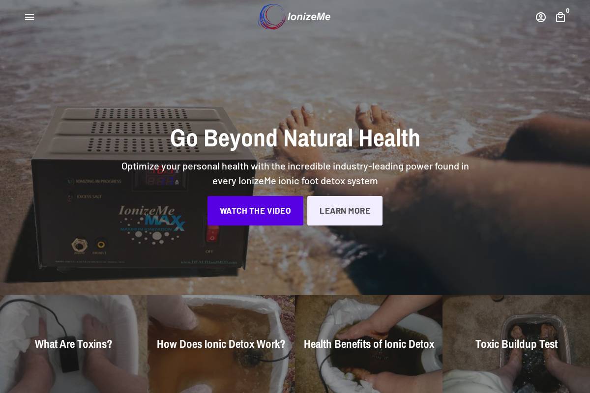 ionizeme.net homepage screenshot