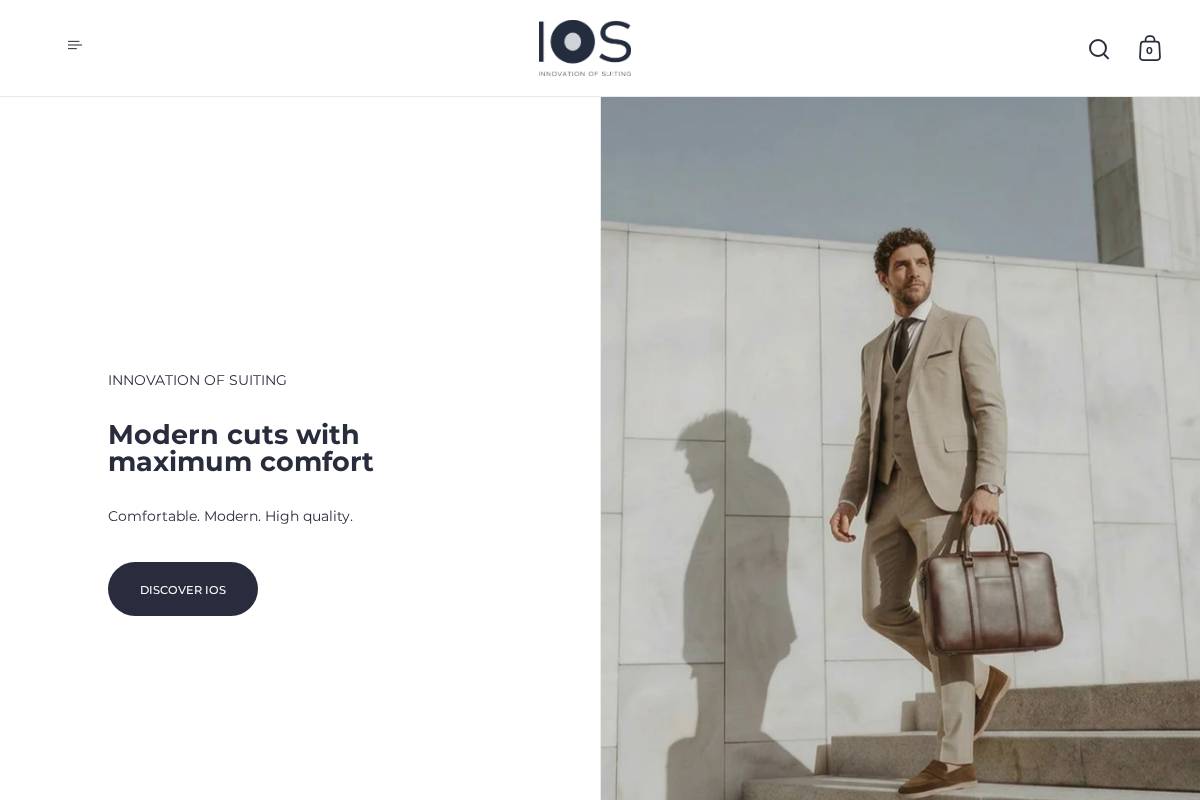 Ios Clothing homepage screenshot