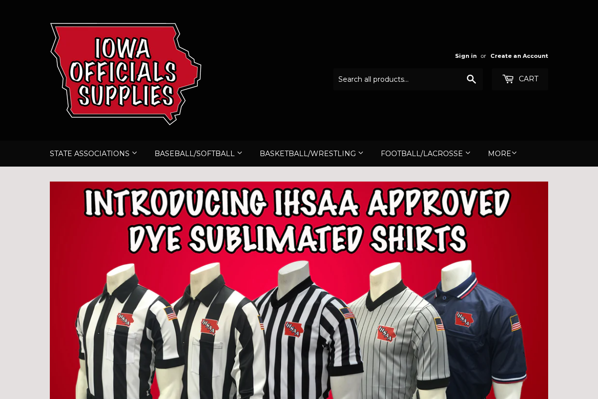 Iowa Officials Supplies homepage screenshot