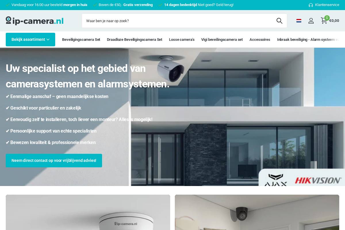 IP Camera homepage screenshot