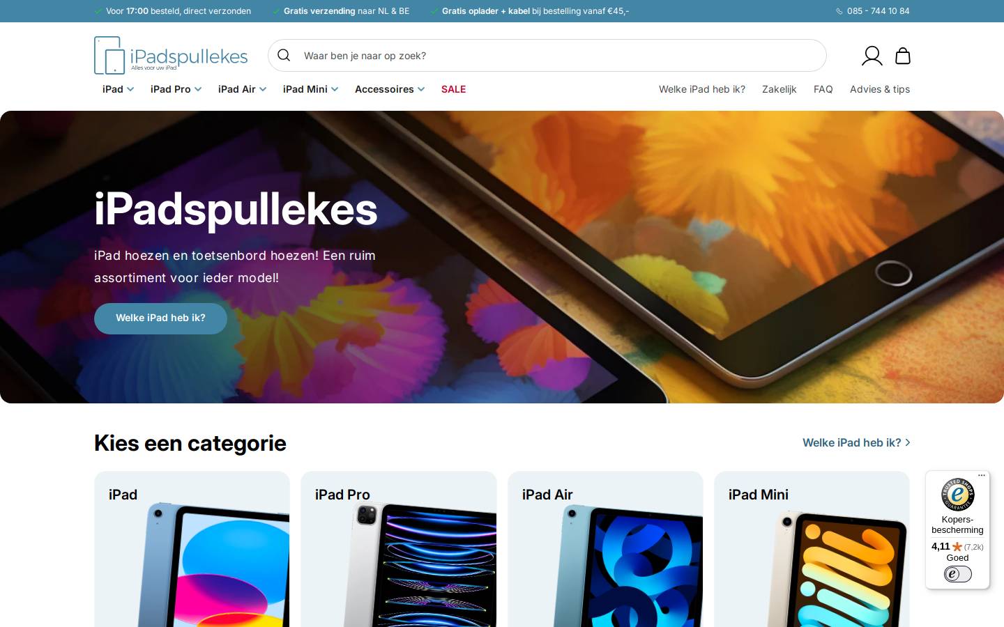 iPadspullekes.nl homepage screenshot
