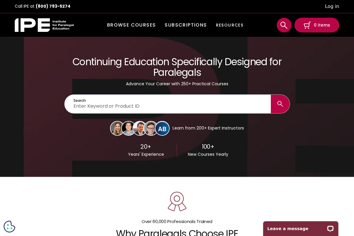 IPE homepage screenshot