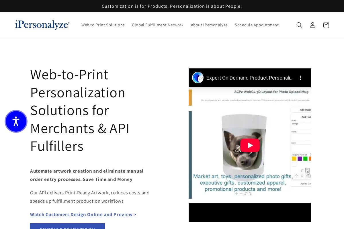 ipersonalyze.com homepage screenshot