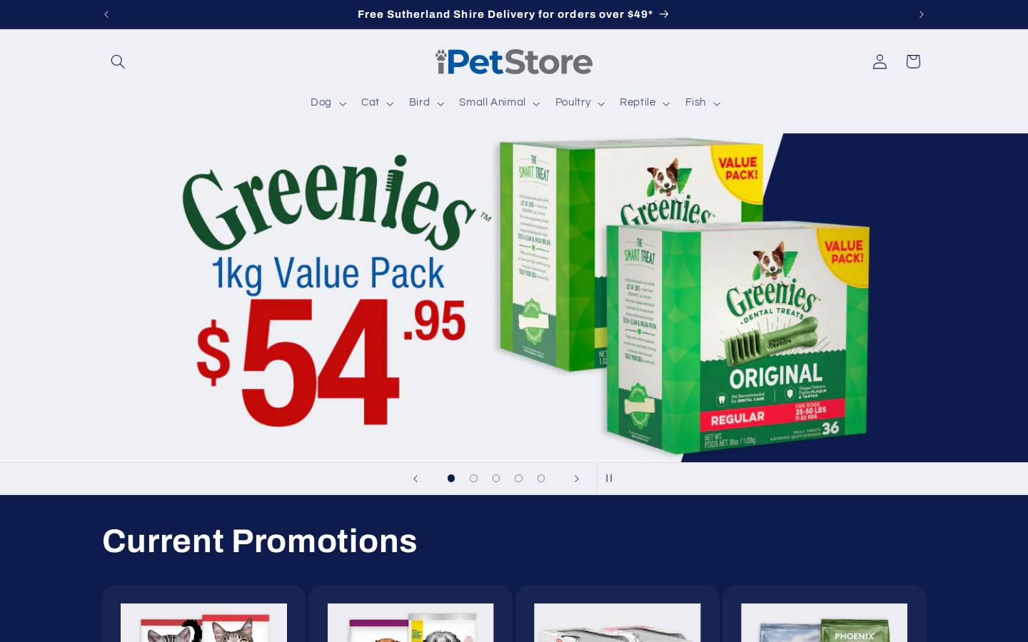 ipetstore.com.au homepage screenshot