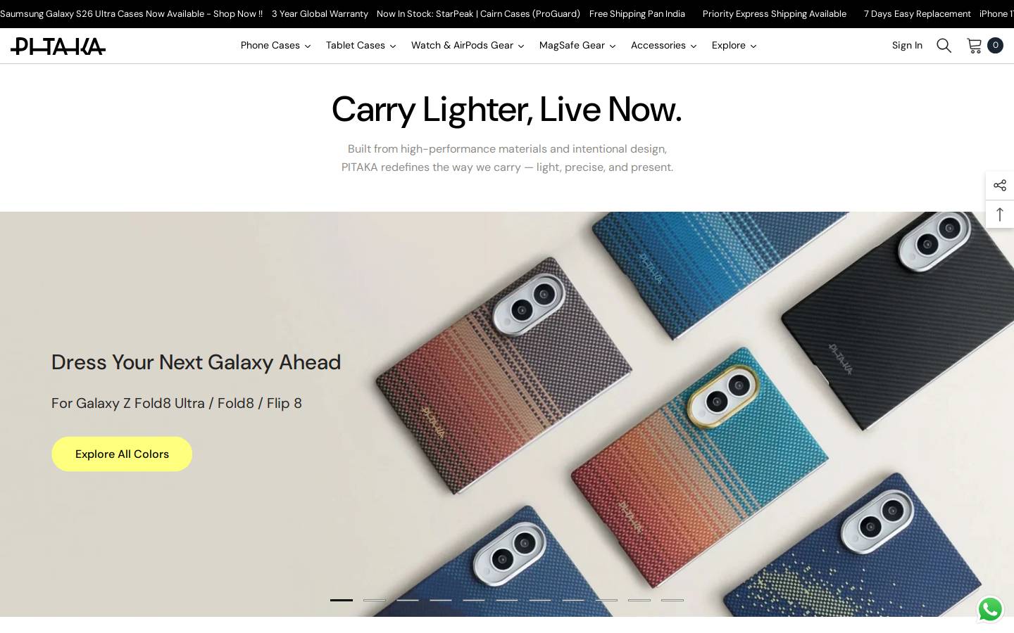 PITAKA homepage screenshot