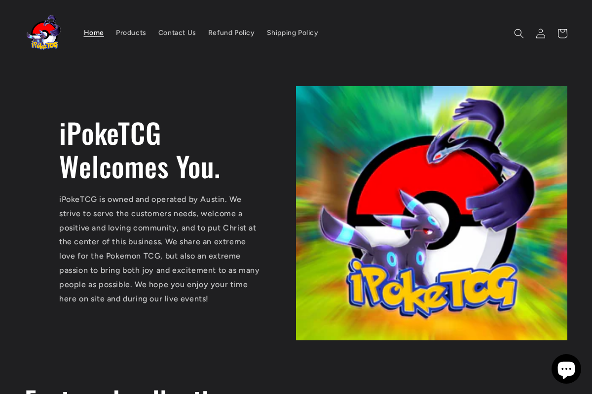 iPokeTCG homepage screenshot