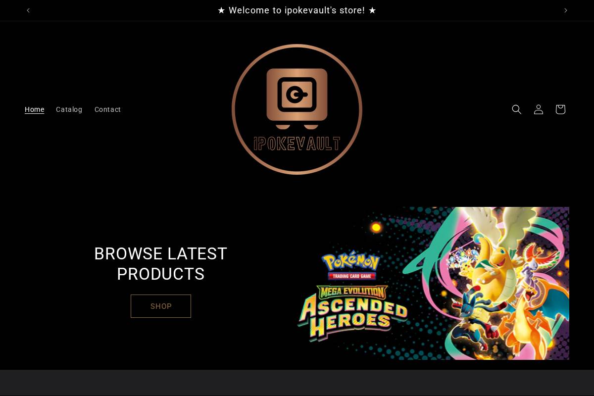 ipokevault-tcg.com homepage screenshot