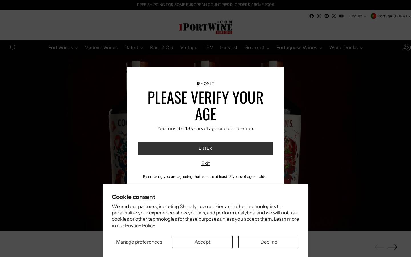 iportwine homepage screenshot