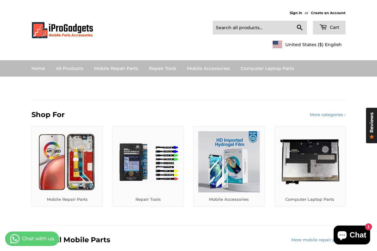 Iprogadgets homepage screenshot