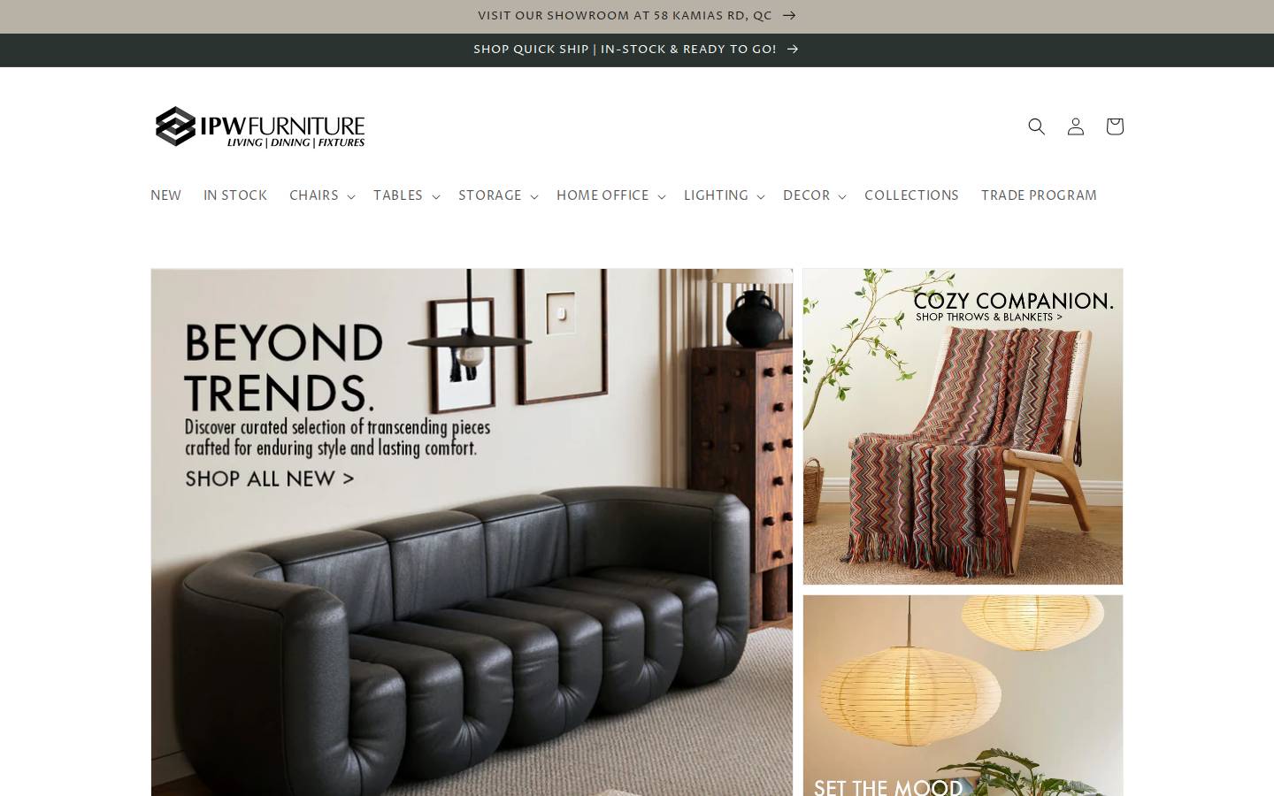ipwfurniture.com homepage screenshot