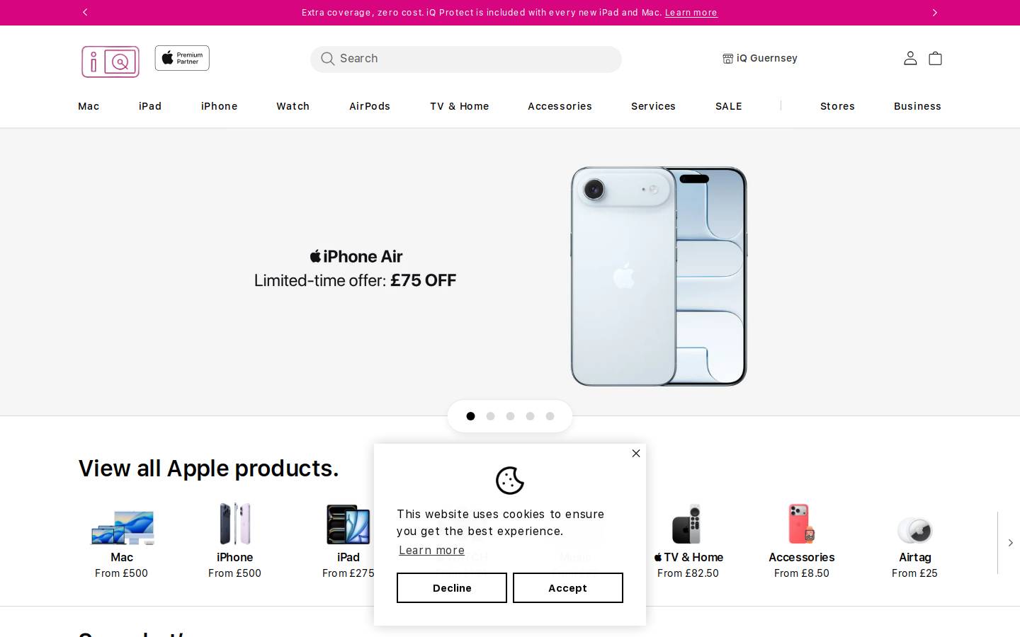 iqguernsey.com homepage screenshot