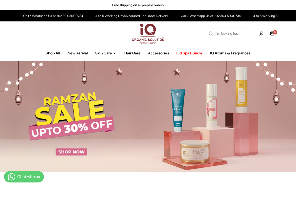 IQ Organic Solution™️ homepage screenshot