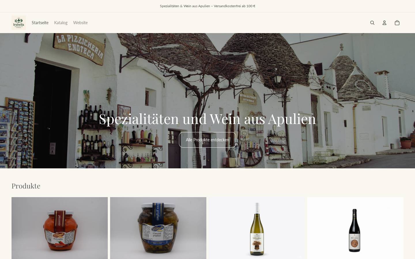 irabella-shop.com homepage screenshot