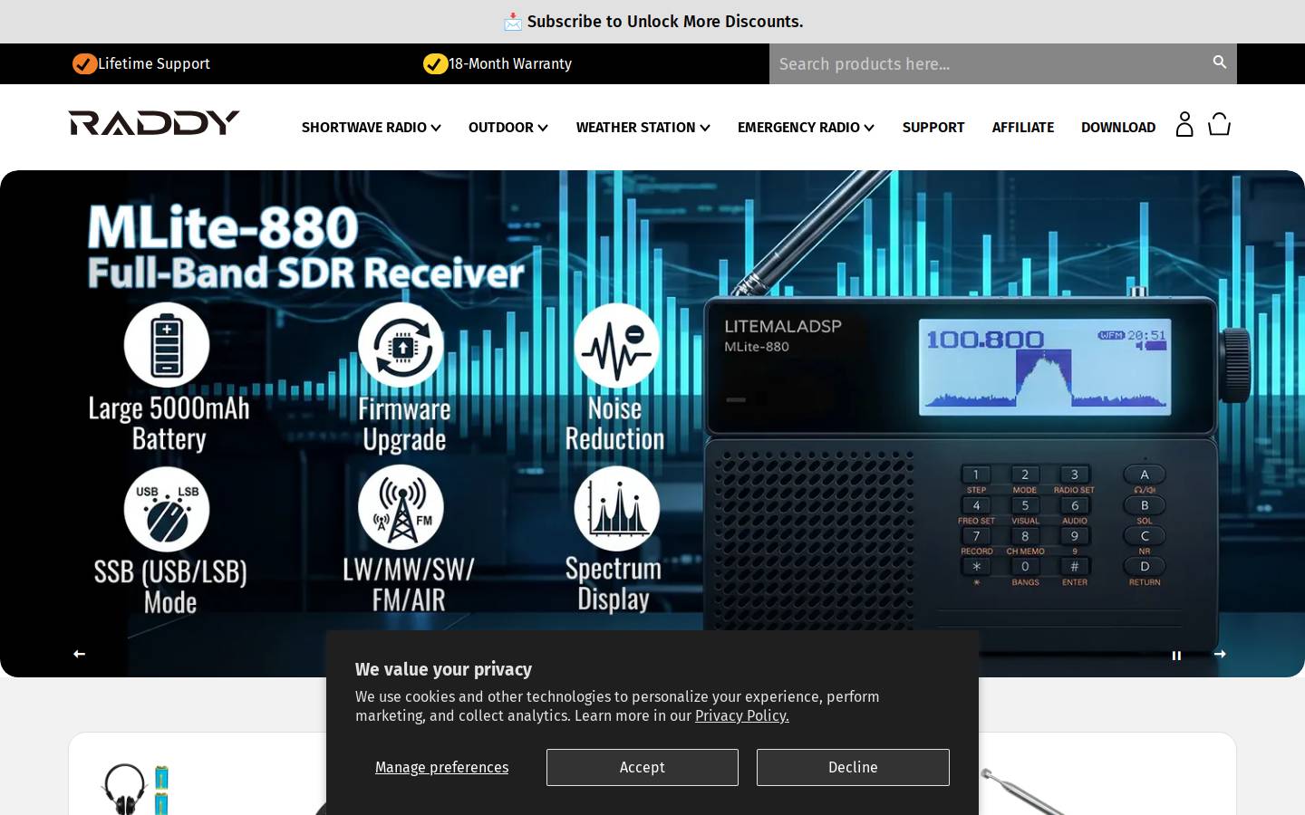 Iraddy homepage screenshot