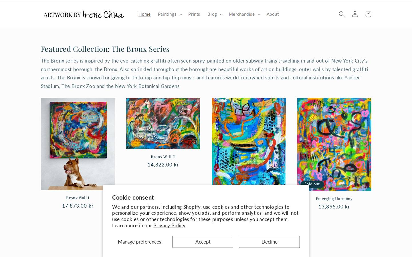irenechuaart.com homepage screenshot