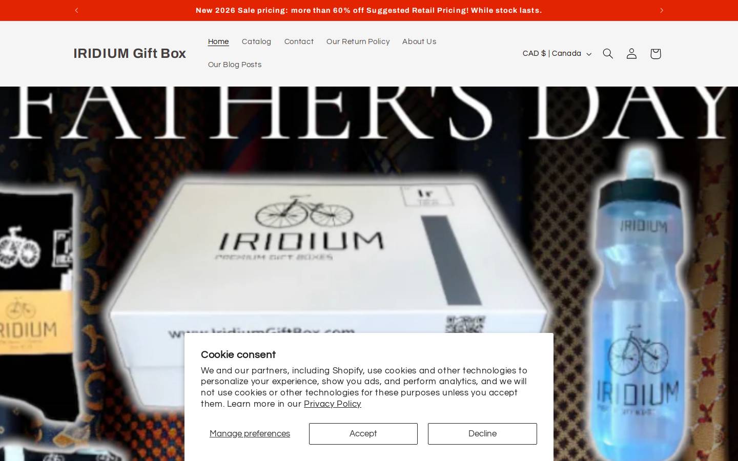 iridiumgiftbox.com homepage screenshot