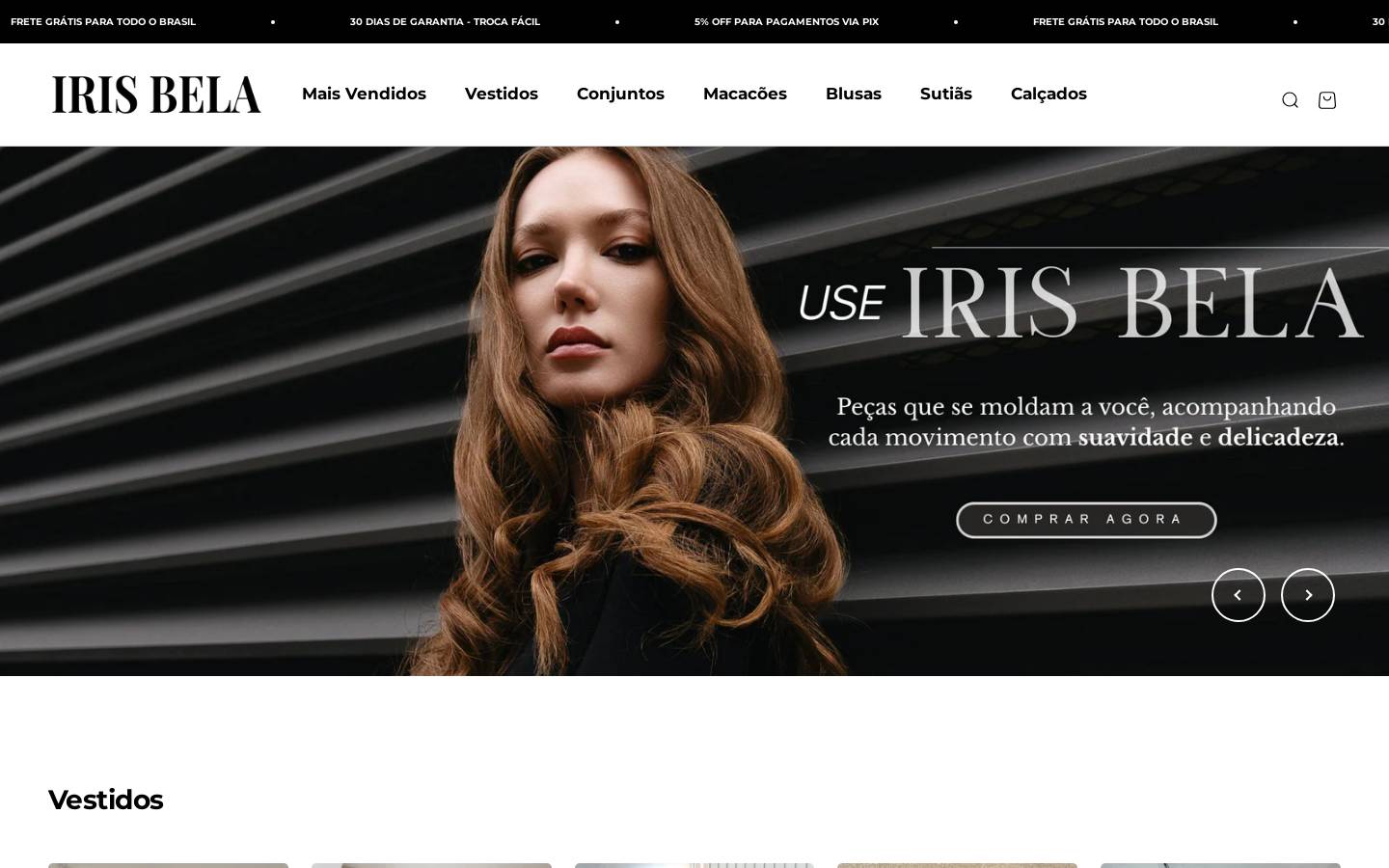 irisbela.com homepage screenshot