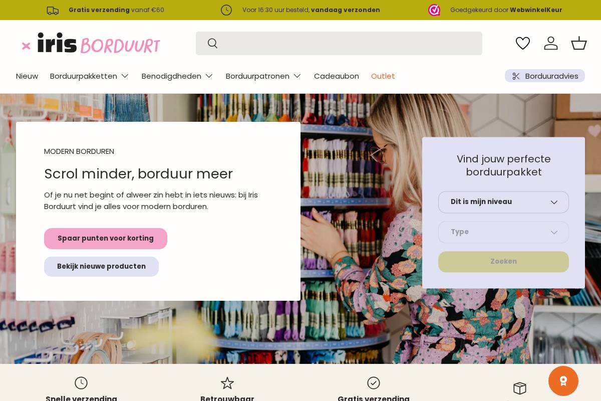 Iris Borduurt homepage screenshot