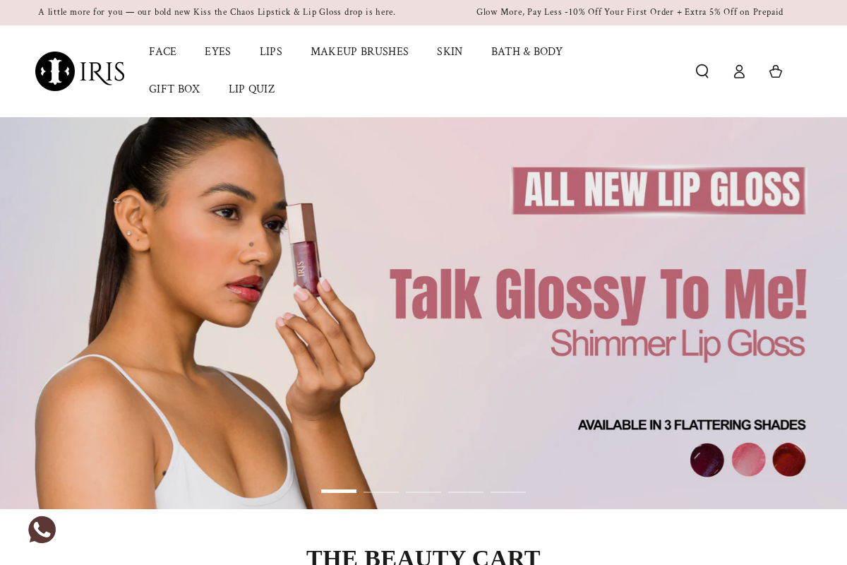 iriscosmetics.biz homepage screenshot